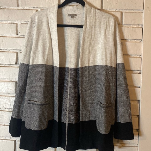 Talbots colorblock open front top - Picture 1 of 9